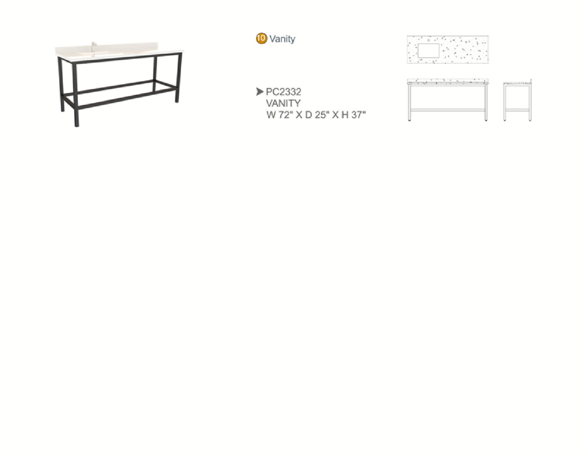 Furniture spec sheet: vanity